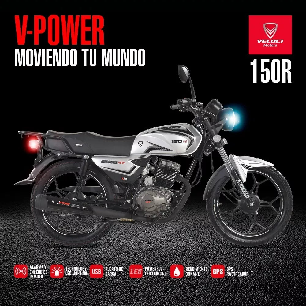 Motocicleta Veloci Drako RT 150 Cc Plata 2023