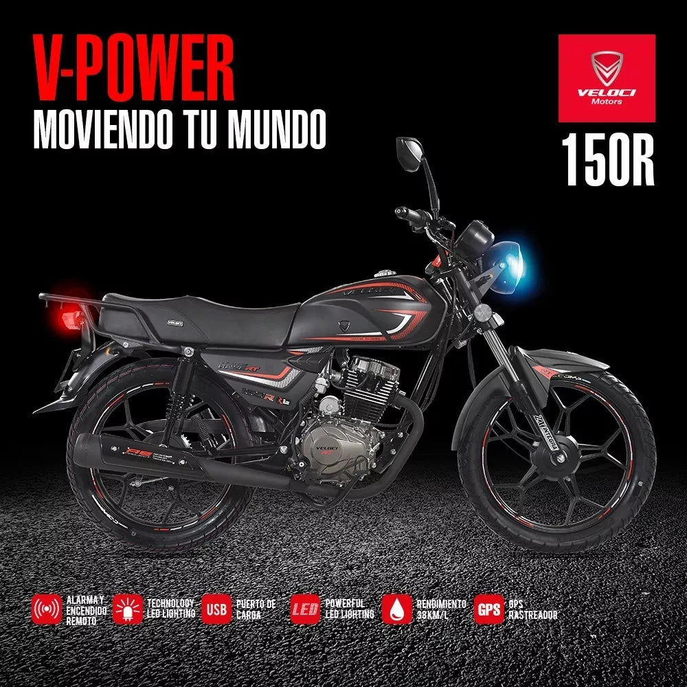 Motocicleta Veloci Black Hawk 150 cc 2023 Negra