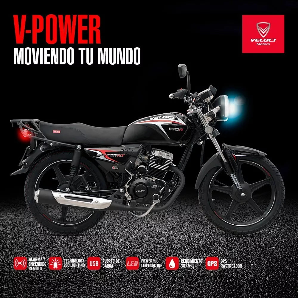 Motocicleta Veloci Boxter RT2 150cc 2023 Negra